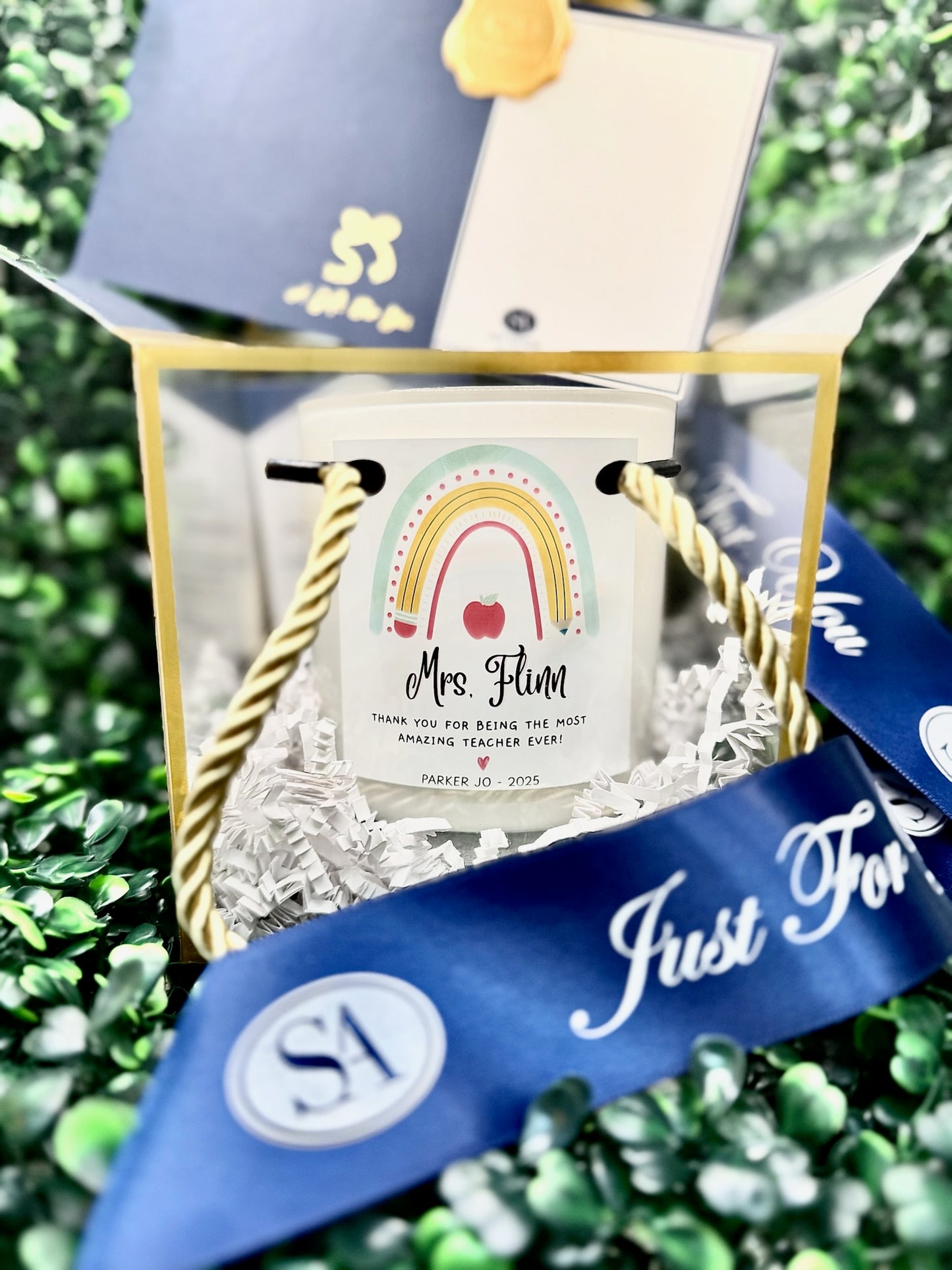 Pencil Rainbow - Personalized Teacher Gift Candle