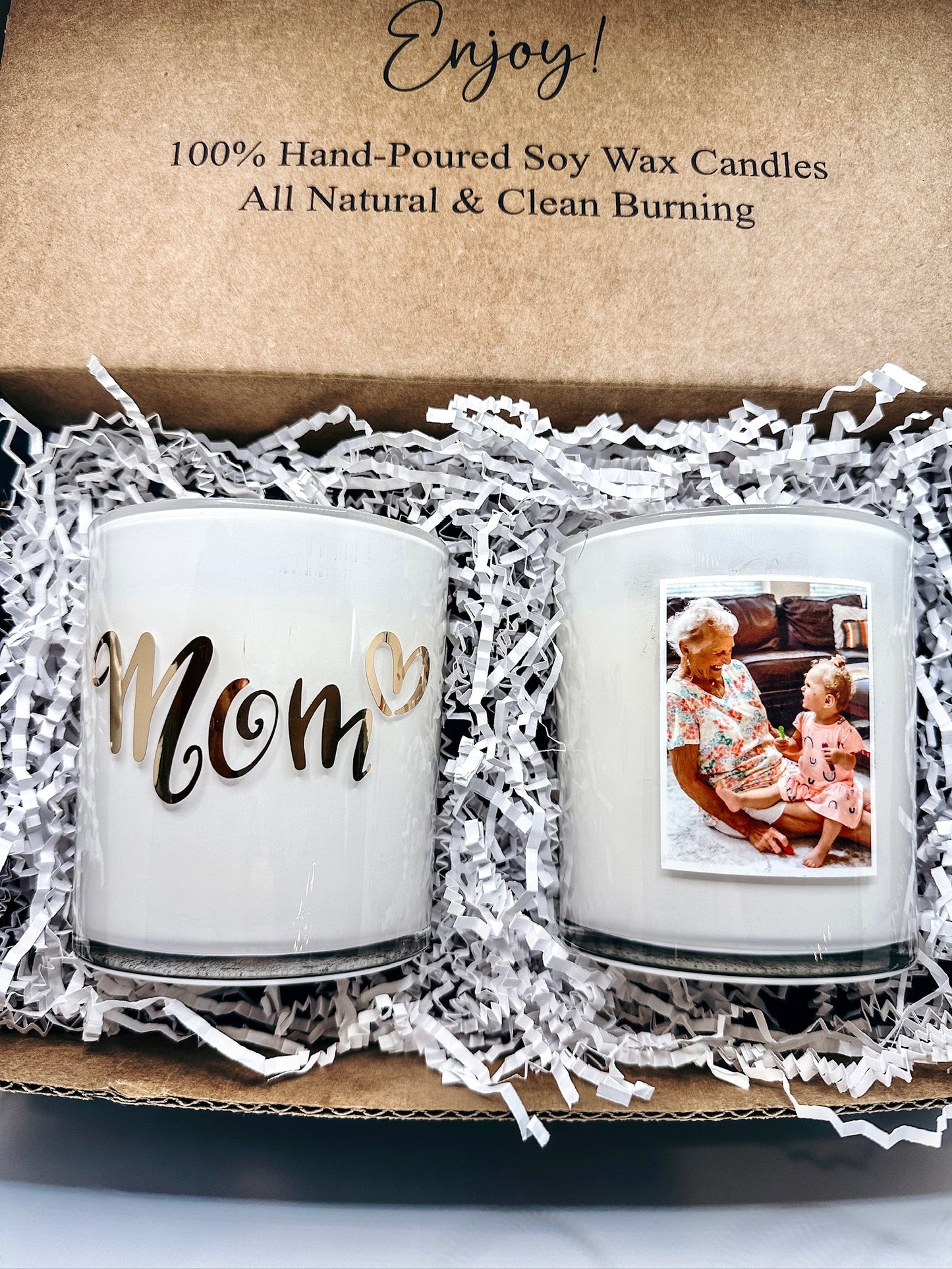 Custom Photo Candle Gift Set