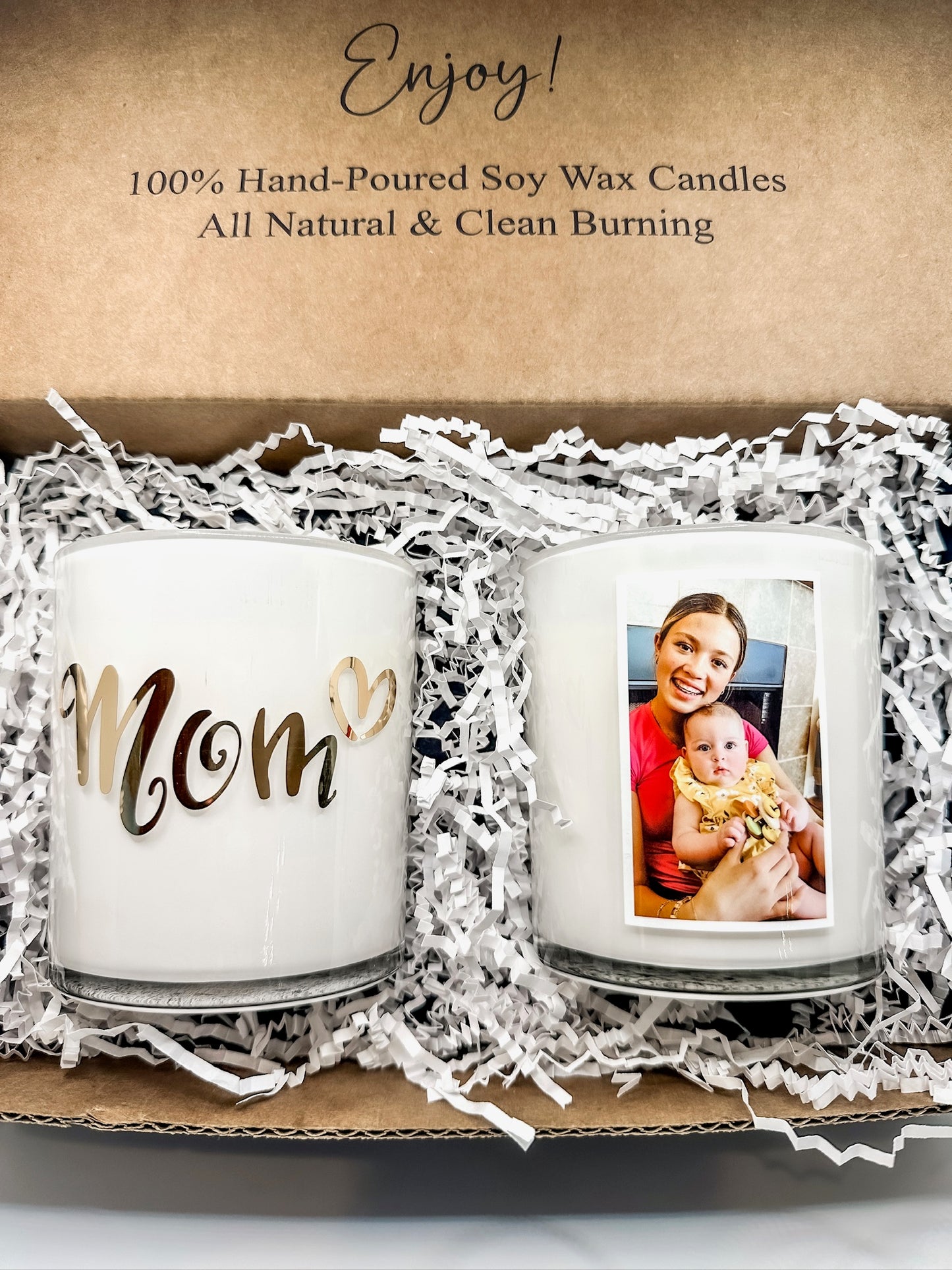 Custom Photo Candle Gift Set