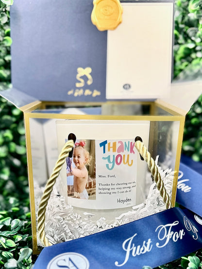 Thank You with Photo (Colorful) – Personalized Teacher Gift Candle