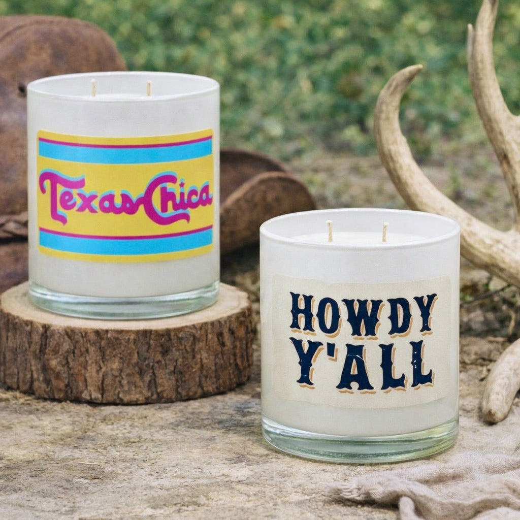 Luxe White Frosted Candles - Set of 2