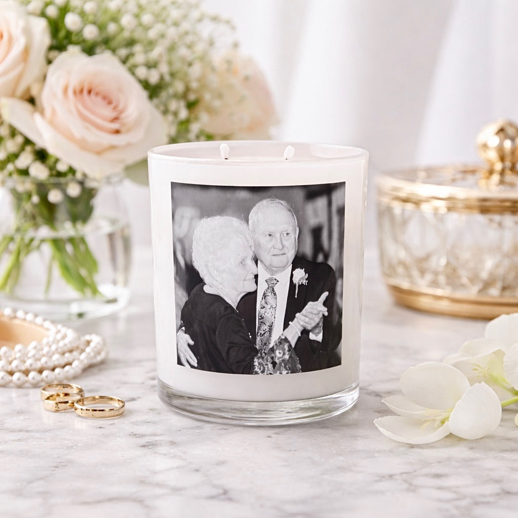 Luxe White Frosted - Custom Photo Candle