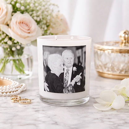Luxe White Frosted - Custom Photo Candle
