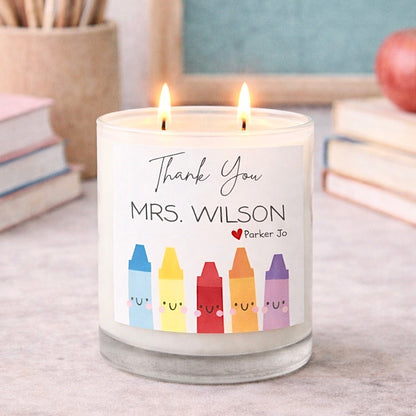 Happy Crayons – Personalized Teacher Gift Candle