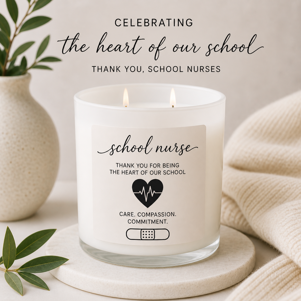 School Nurse Appreciation Candle