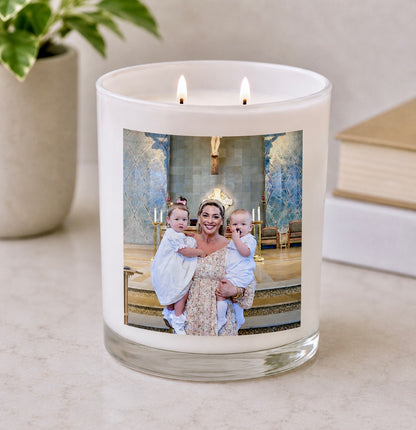 Luxe White Frosted - Custom Photo Candle