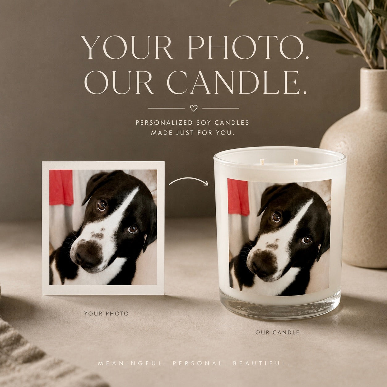 Luxe White Frosted - Custom Photo Candle