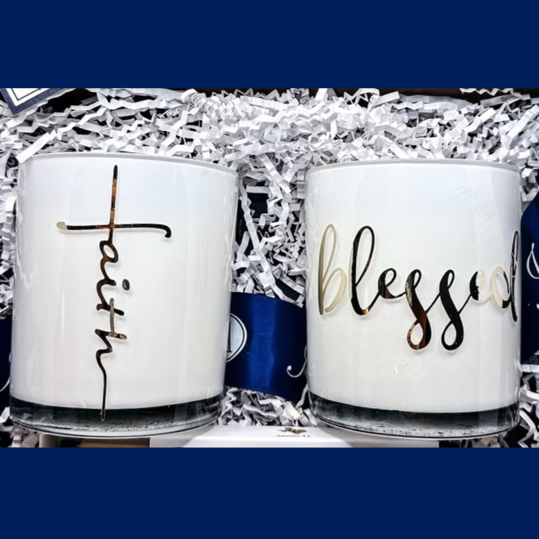 Luxe White Frosted Candles - Set of 2