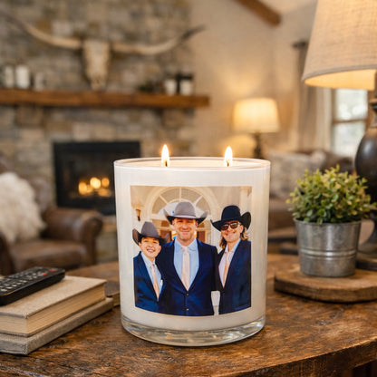 Luxe White Frosted - Custom Photo Candle