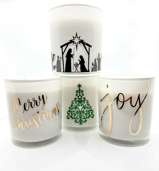 "Holiday" Collection - White Frosted Candle