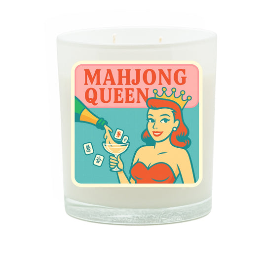 Mahjong Queen - Mahjong Collection White Frosted Candle