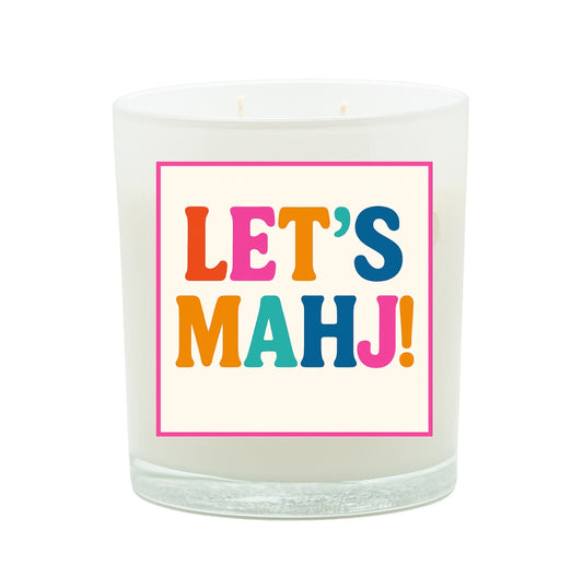 Let's Mahj! - Mahjong Collection White Frosted Candle